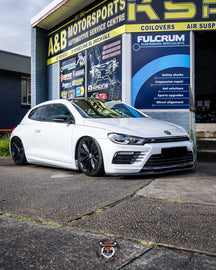 Volkswagen Scirocco R 09-17 Air Lift Performance 3P Dual ViAir 444c Air Suspension with KS RACING Air Struts