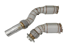 BMW F80 M3 & F82 M4 S55 2015-2020 Stainless Steel 200 Cell HFC Turbo Down pipe with Heat Shield - Top Speed