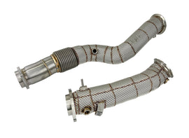 BMW G80 M3 / G82 M4 2021-up Stainless steel straight turbo down pipe with heat shield - Top Speed