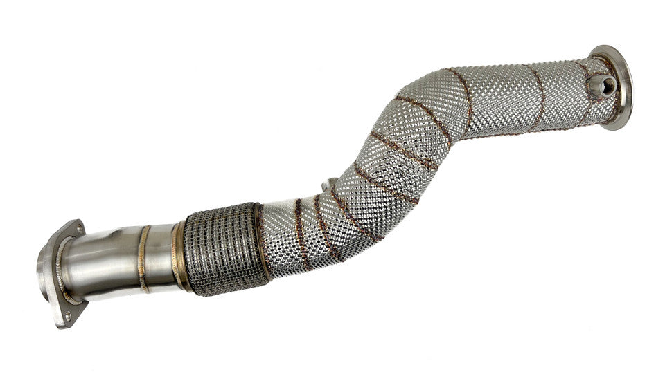 BMW G80 M3 / G82 M4 2021-up Stainless steel straight turbo down pipe with heat shield - Top Speed