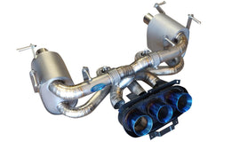 Ferrari F458 Italia 2010-2015 Titanium exhaust system with valve function, titanium upgrade exhaust tips included