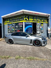 Load image into Gallery viewer, HSV HOLDEN VE GTS on KSPORT KS RACING air ride air suspension kit slammed on the ground. Wheels tucked nicely inside guard, allowing full up and down motion of air struts resulting in exceptional performance to handle the abundance of power this beast makes.
