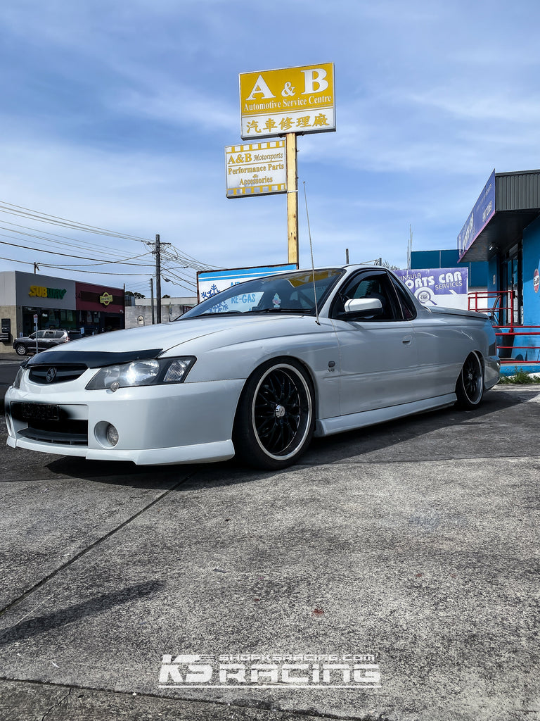 Holden VY Ute with lump cam and all round air suspension. VY kitted with our KS RACING Performance air struts and Premium wireless air suspension kit.