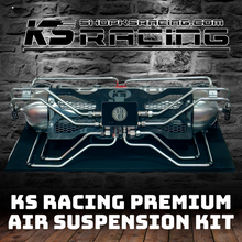 Load image into Gallery viewer, KS RACING PREMIUM WIRELESS AIR SUSPENSION KIT IN 3 DIFFERENT COLOURS: GOLD, BLACK, SILVER. BUILT AIR RIDE MANAGEMENT UNITS, READY FOR INSTALLATION.