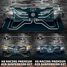 Load image into Gallery viewer, KS RACING PREMIUM WIRELESS AIR SUSPENSION WITH ALL 3 COLOURS, GOLD, BLACK, SILVER. AIR BAG SUSPENSION BUILT MANAGEMENT UNIT, ALL READY TO GO.