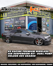 Load image into Gallery viewer, Grey HSV VE Grange kitted with a premium KS RACING wireless air suspension kit with KSPORT performance front and rear air struts. Grange slammed with air bag suspension.