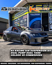 Load image into Gallery viewer, 51KBRA KS RACING Performance Coilover Airbag Air Struts with CNC Pillow ball tops to suit Holden Commodore. Double bellow air bags with internal rubber bump stops to increase air pressure performance. 33 levels of damping and rebound adjustment, air bag pressure adjustment and ride height adjustment via lower foot. 